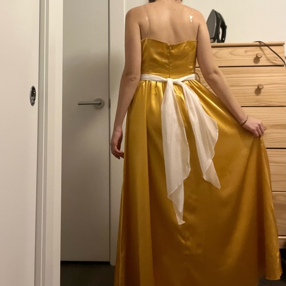 SOLD-Mustard long prom dress - Picture 3 of 6